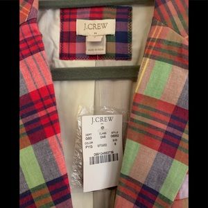 NWT J.Crew Multicolor Plaid Blazer, Size 8